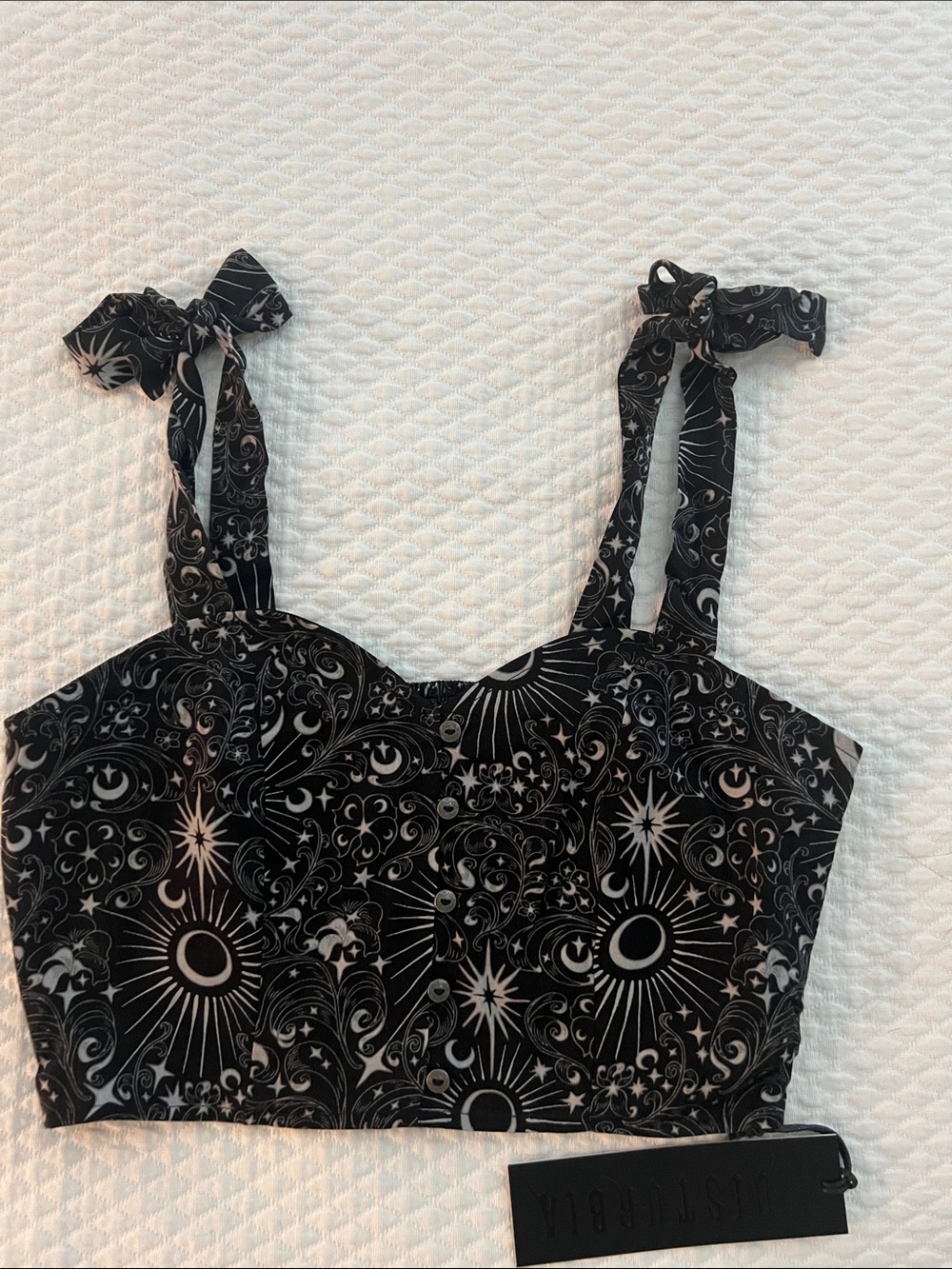 Disturbia Stellaluna Celestial Sun Moon Print Bralet Crop Top - NWT Size 2